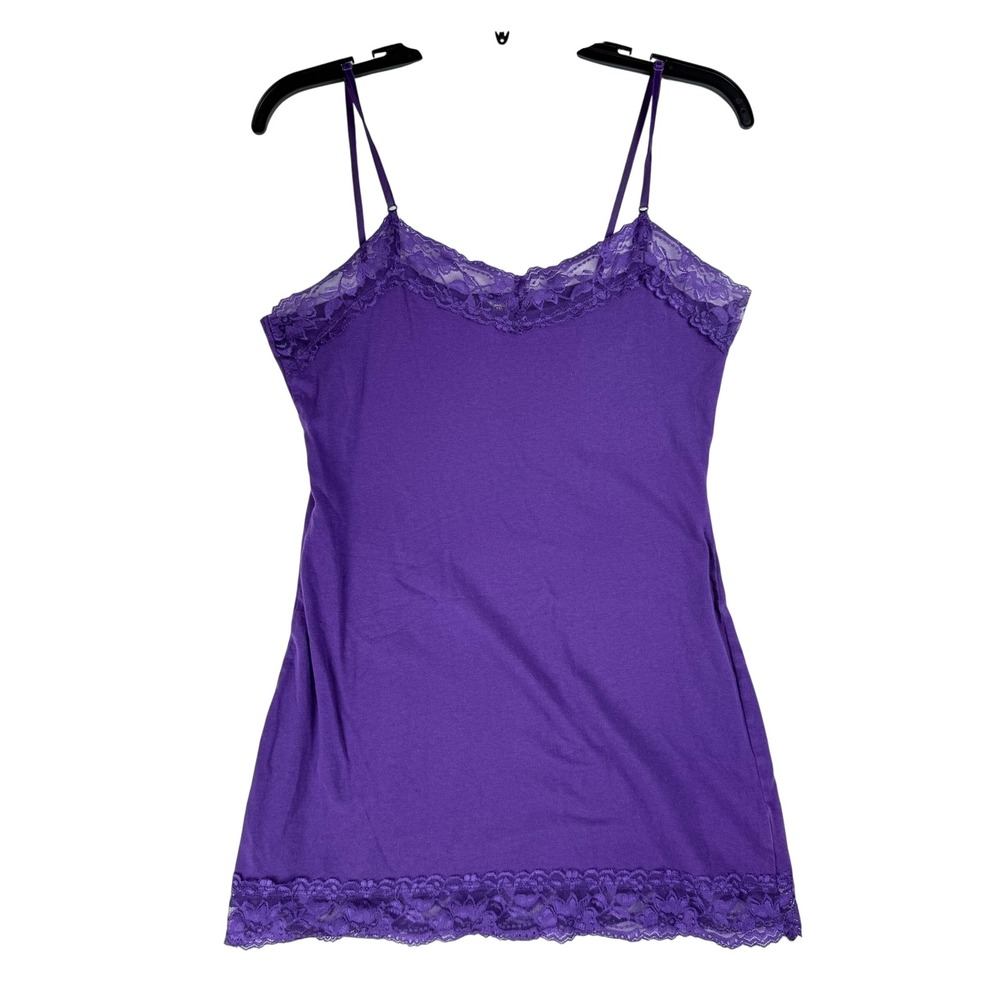 Zenana Outfitters Cami Large Purple Lace Trim Coquette Balletcore Fairycore